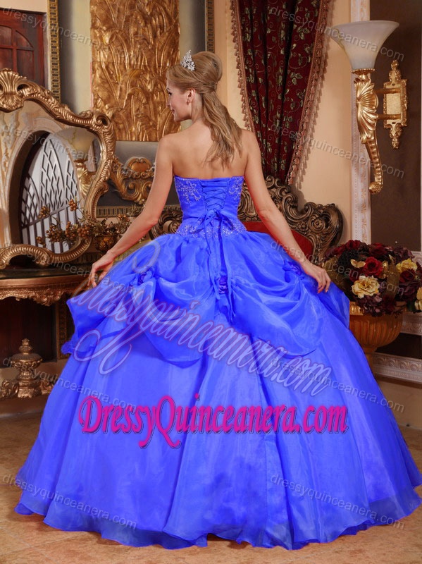 Ball Gown Sweetheart Perfect Taffeta Quinces Dresses in Light Blue