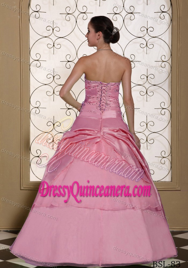 Beaded Taffeta and Organza Quinceanera Dresses with Hand Made Flowers