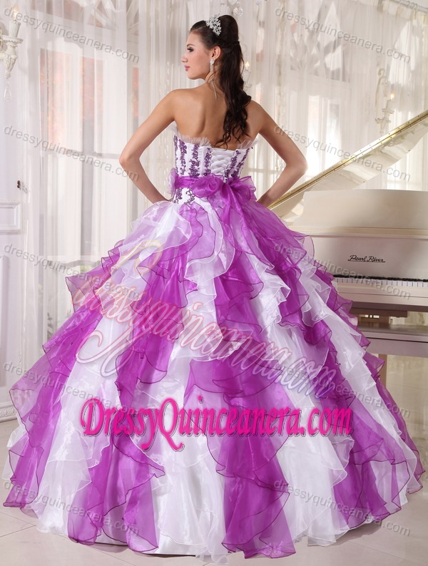 Most Popular Colorful Organza Beaded Sweet 16 Dresses with Ruffles