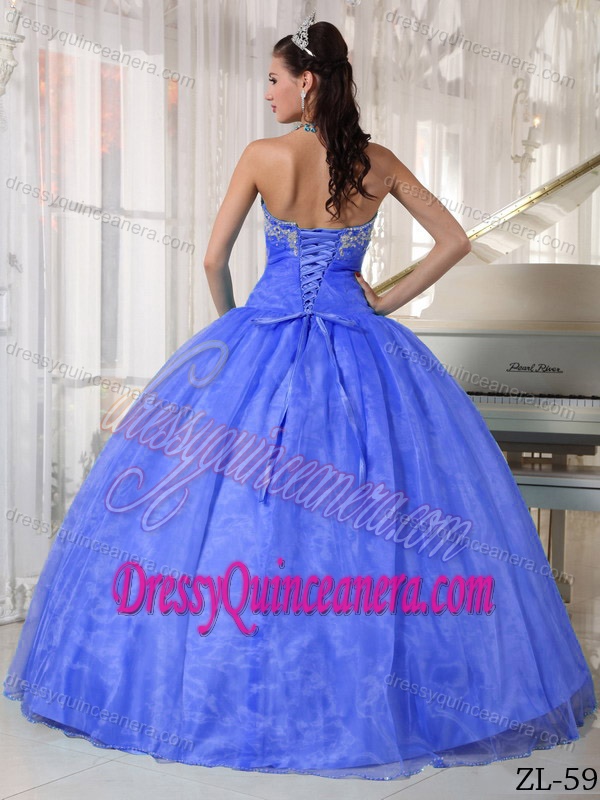 Cute Sweetheart Taffeta and Organza Quinceanera Gown in Baby Blue