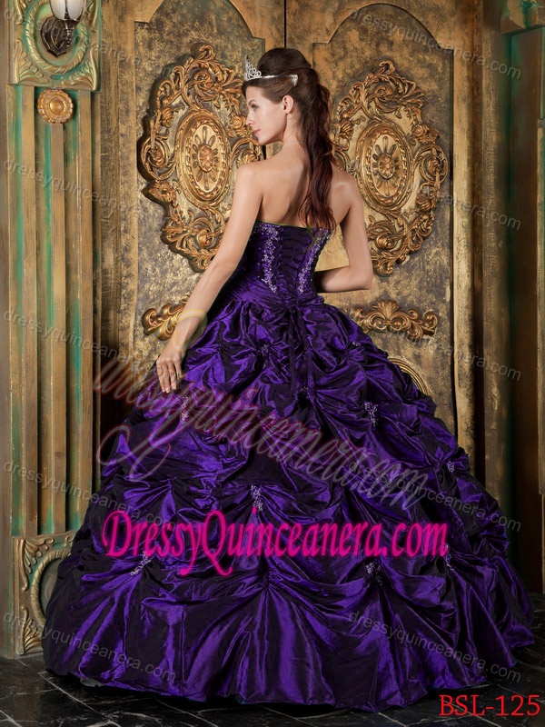 Custom Made Purple Ball Gown Sweetheart Quinceanera Dress in Taffeta