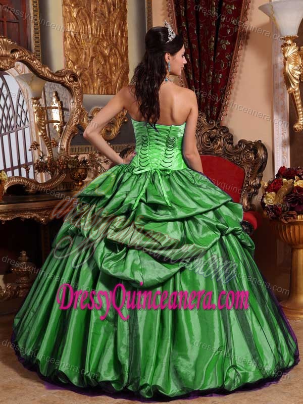 Strapless Taffeta Sweet 16 Dresses with Flowers for Wholesale Price