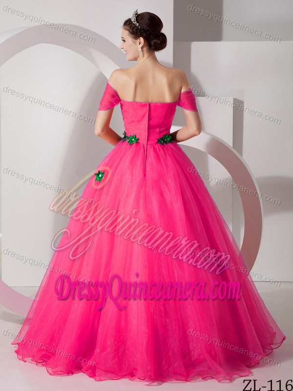 Modest Princess Off The Shoulder Organza Appliqued Quinceanera Dress