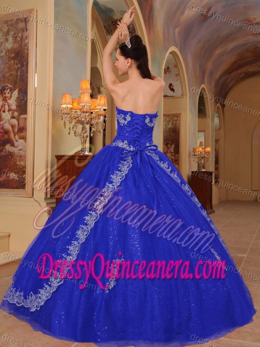 Beautiful Organza Embroidery and Beaded Sweet 15 Dresses in Dark Blue