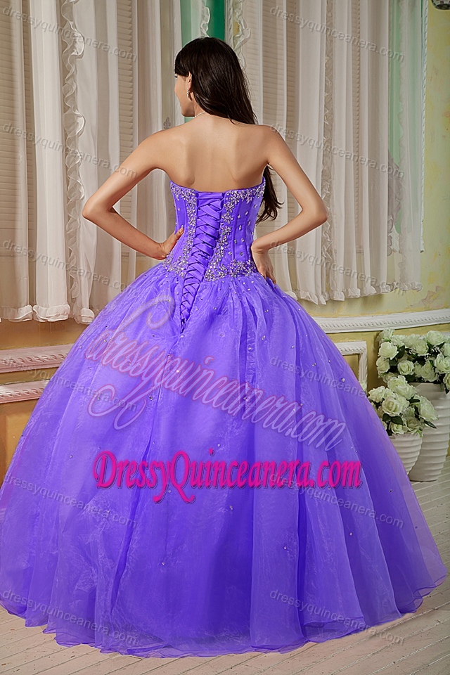 Sweetheart Organza Beaded Sweet 16 Quinceanera Dress on Wholesale Price