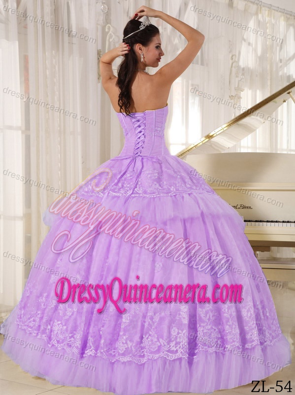 Beautiful Fitted Sweetheart Organza and Tulle Quince Dresses with Appliques