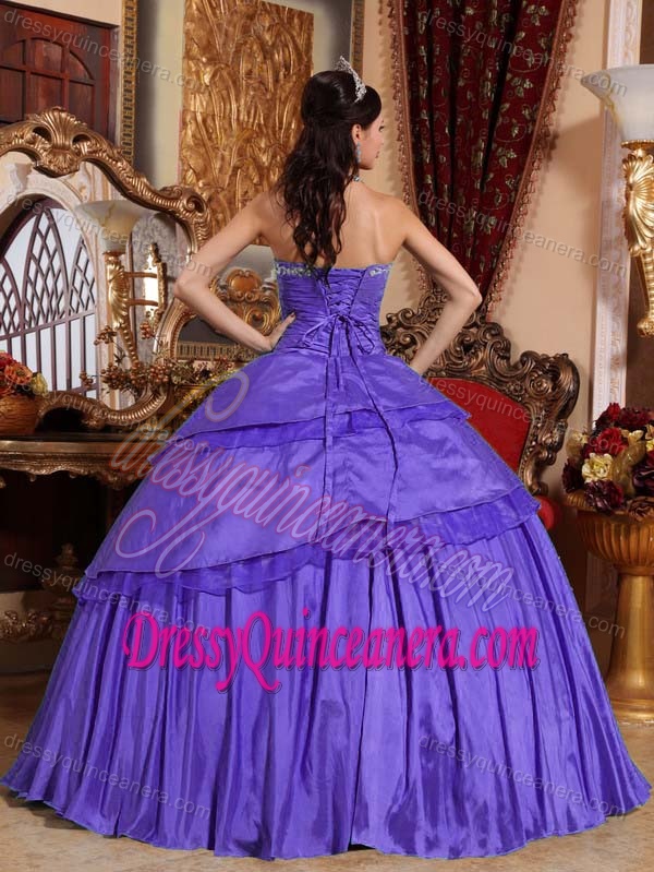 Ball Gown Sweetheart Sweet Sixteen Quinceanera Dress with Appliques and Layers