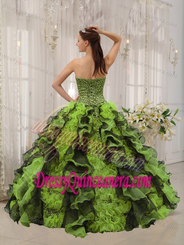 Elegant Multi-color Organza Beaded Quinceanera Gown Dresses for 2014
