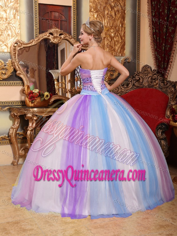 Elegant Muti-Color Ball Gown Sweetheart Quinceanera Dresses in Tulle