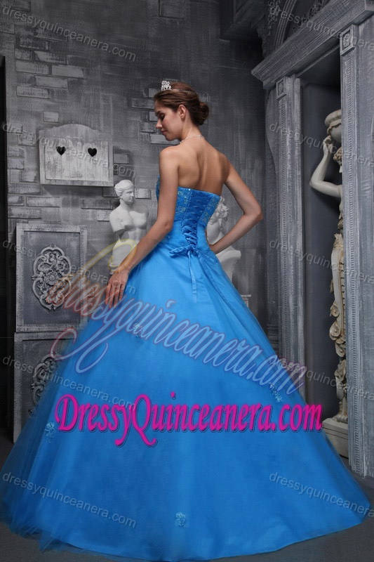 Pretty Taffeta and Tulle Quinceanera Dresses in Blue with Sweetheart