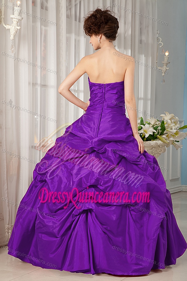 Purple Appliqued Taffeta Zipper-up 2013 Best Seller Sweet 16 Dresses