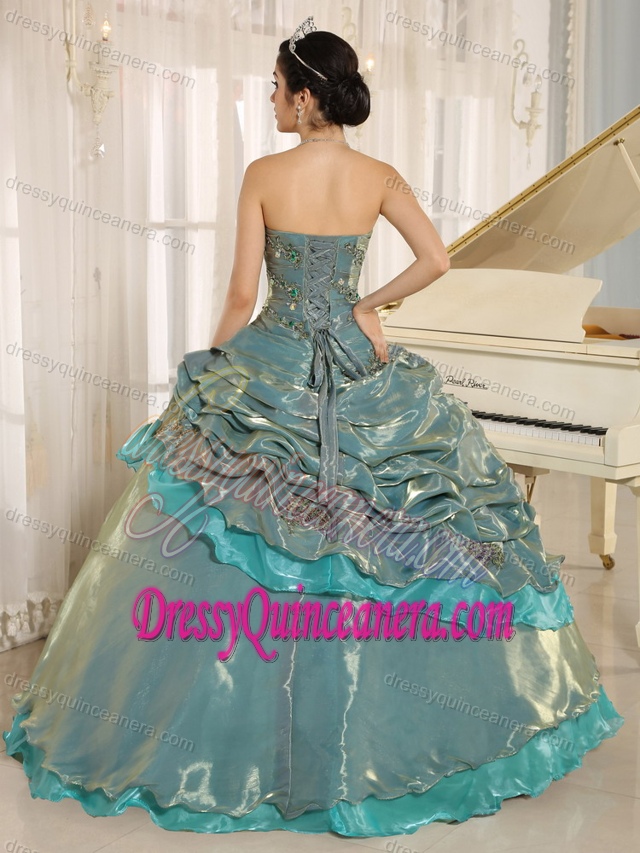 Multi-colored Strapless Clearance Quinceanera Dresses with Embroidery