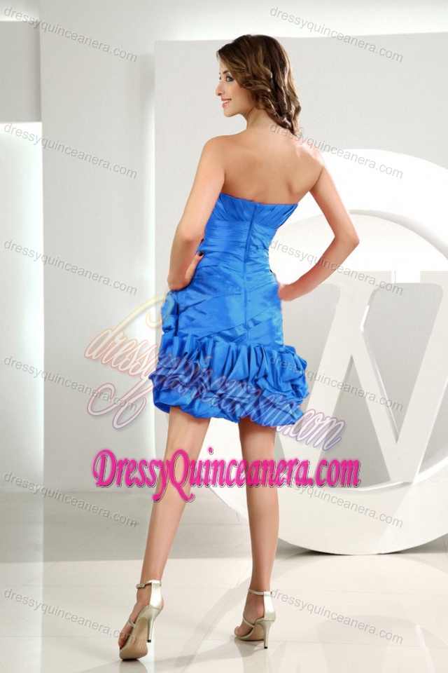 Pretty Column Sweetheart Dama Dresses with Ruching and Ruffles