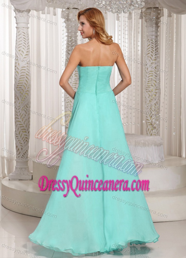 Fashionable Aqua Blue High-low Sweetheart Dama Dress for Quinceanera