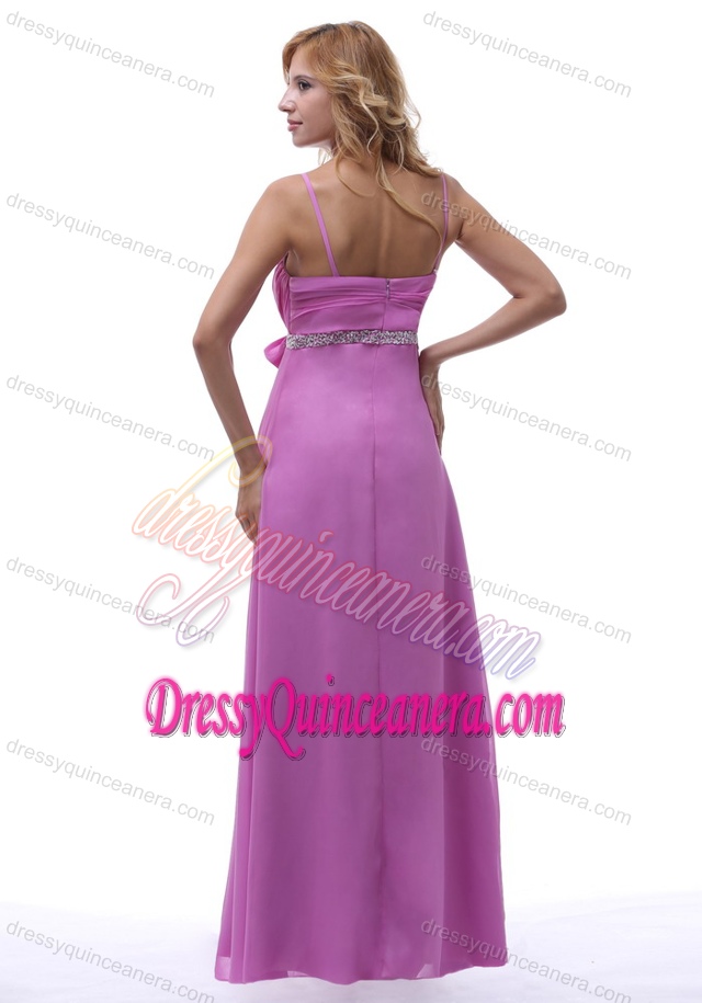 2013 Lavender Spaghetti Ruched and Beaded Classical 15 Dress for Damas