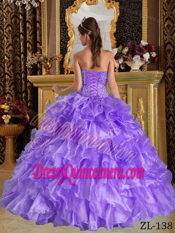 Ball Gown Sweetheart Pretty Organza Quinceanera Gown in Lavender