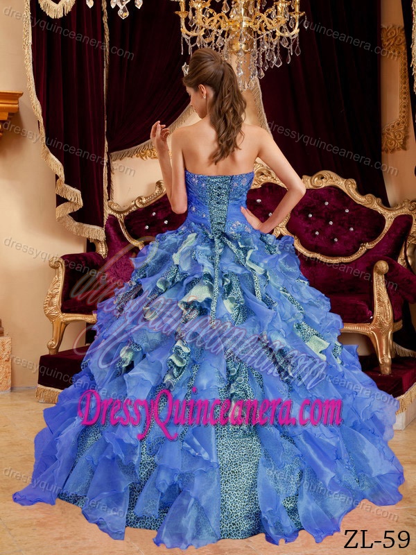 Beaded Organza Beautiful Sweetheart Quinces Dresses with Ruffles