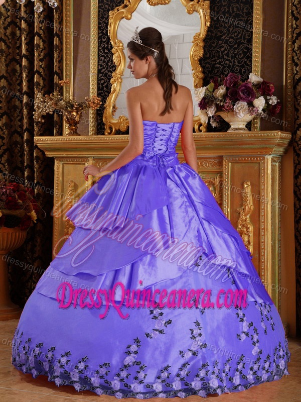 Discount Sweetheart Floor-length Taffeta Purple Quinces Dresses for Fall