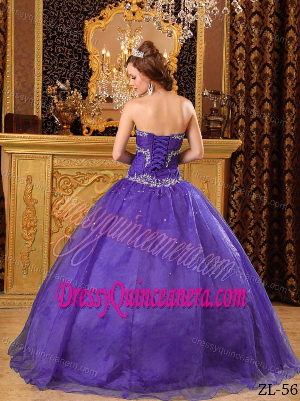 Sweetheart Quinceanera Gown Dresses with Beads and Appliques in Royal Blue
