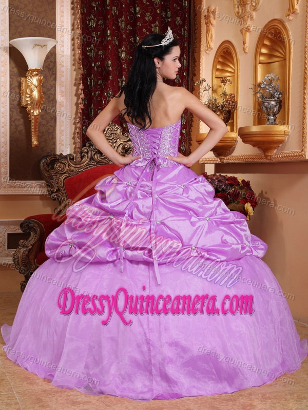 Sweetheart Neck Rose Pink Sweet Sixteen Dresses with Pick-ups and Beadings