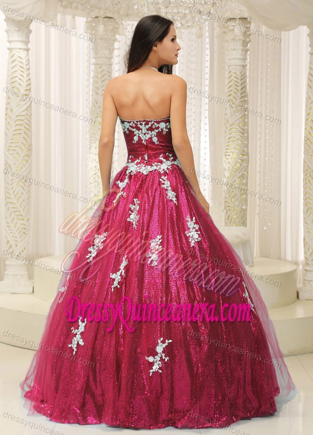 Wonderful A-line Tulle and Sequined Quinceanera Dresses with Appliques