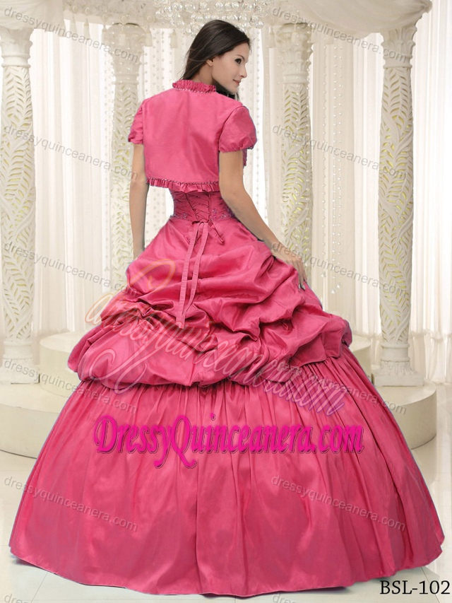 Modest Taffeta Sweetheart Quinceanera Dress with Appliques and Lace Up