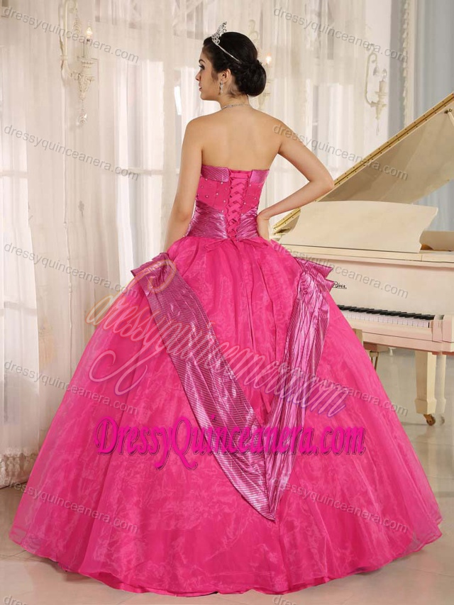 Coral Red Beaded Strapless Quinceanera Gown Dresses on Wholesale Price