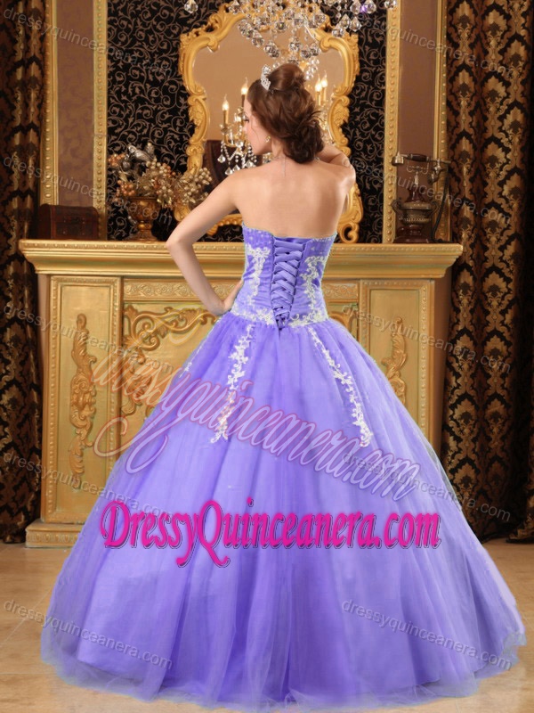 Appliqued Sweetheart Quinceanera Gown Dresses in Lavender for Summer