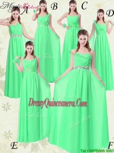 The Most Popular Empire Floor Length Dama Dresses with Ruching and Belt for 2016 Summer