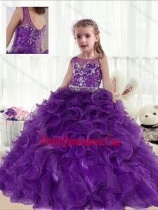 Fashionable Ball Gown Beading and Ruffles Little Girl Pageant Dresses