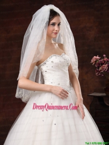 Two Layers Embroidery Tulle Stylish Wedding Veils