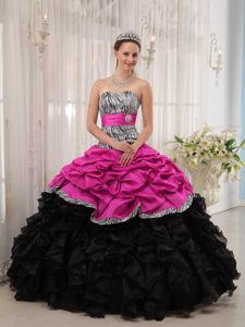 Brand New Hot Pink and Black Sweetheart Sweet 16 Quinceanera Dresses