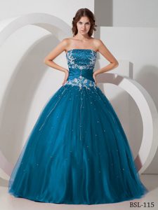 Bottom Price Beading and Ruching Sweet Sixteen Dresses with Appliques in Teal