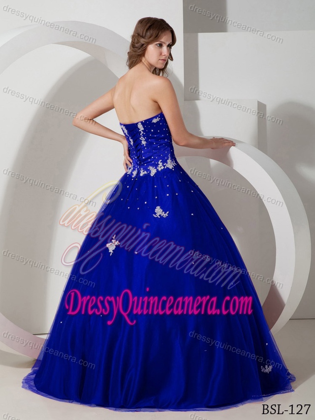 Romantic Strapless Taffeta and Tulle Quinceanera Dress with Appliques