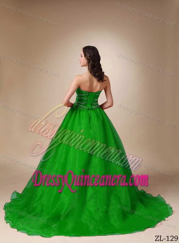 A-line Sweetheart Taffeta and Organza Quinceanera Dresses with Beading