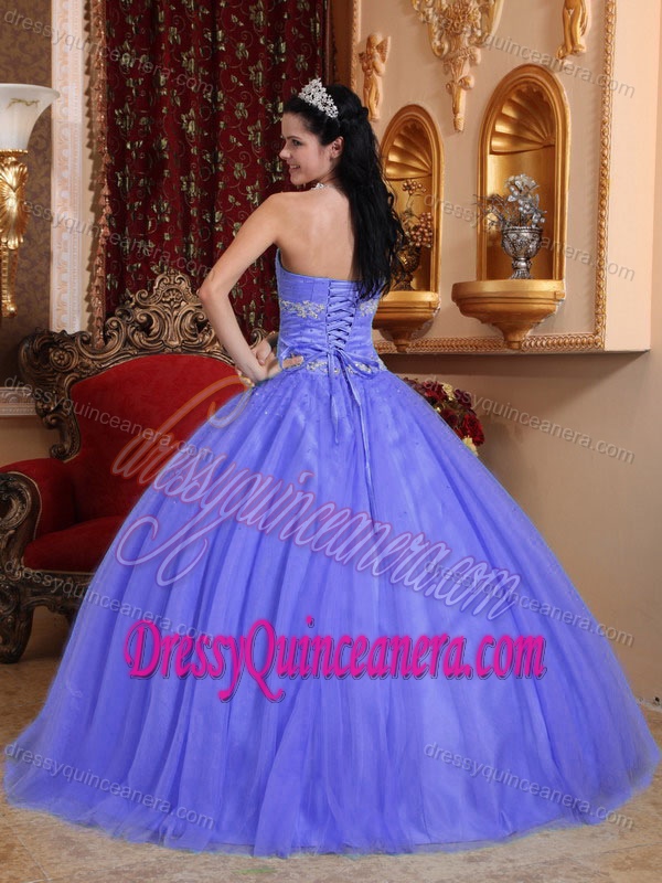 New Purple Sweetheart Tulle and Taffeta Quinceanera Dress with Beading