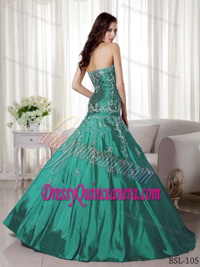 Taffeta Beading and Embroidery Decorated Quinceanera Dress on Promotion