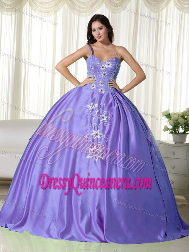 Charming Off-the-shoulder Taffeta Quinceanera Gown Dresses in Purple