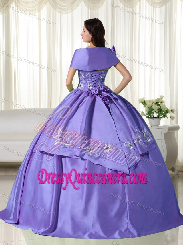 Charming Off-the-shoulder Taffeta Quinceanera Gown Dresses in Purple