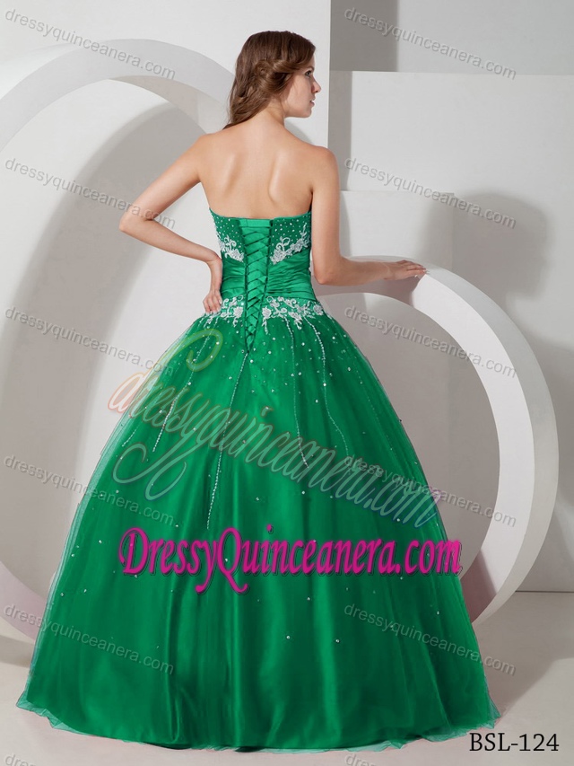 Sweet Strapless Appliqued Sweet Sixteen Dresses in Taffeta and Tulle