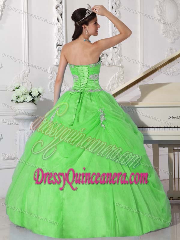 Cheap Taffeta and Organza Dress for Quinceanera in Spring Green
