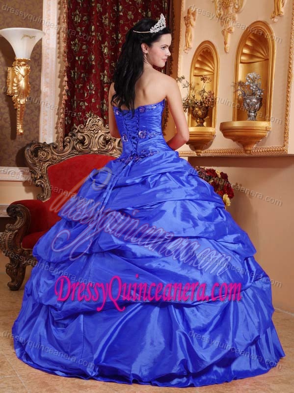 Elegant Blue Ball Gown Dresses for Quinceanera with Appliques