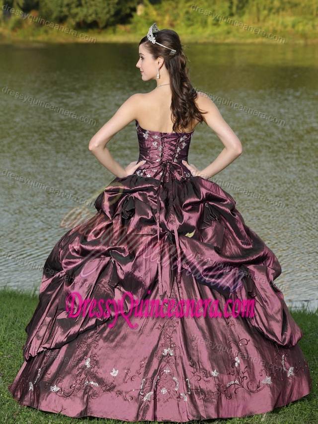 Rust Red Strapless Beaded Ball Gown Quinces Dresses for Low Price