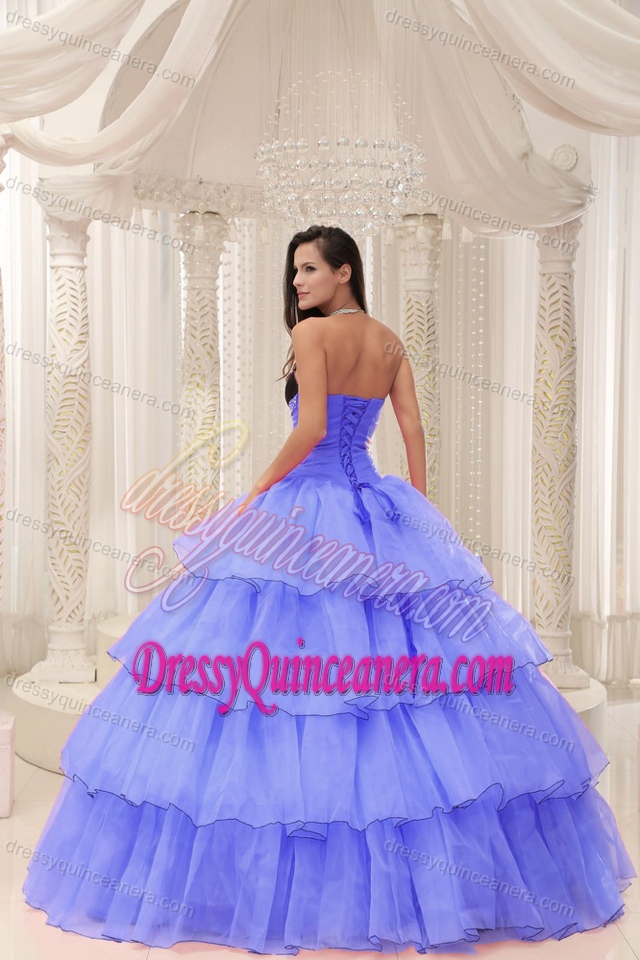 Sweetheart Beaded and Layered Quinceanera Dress in Taffeta and Organza
