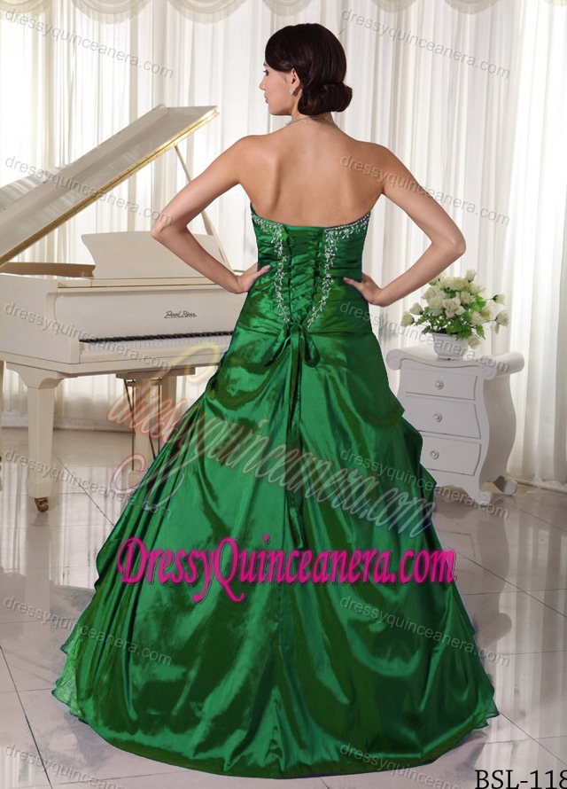 Taffeta and Organza Sweet 16 Quinceanera Dress with Appliques and Beading