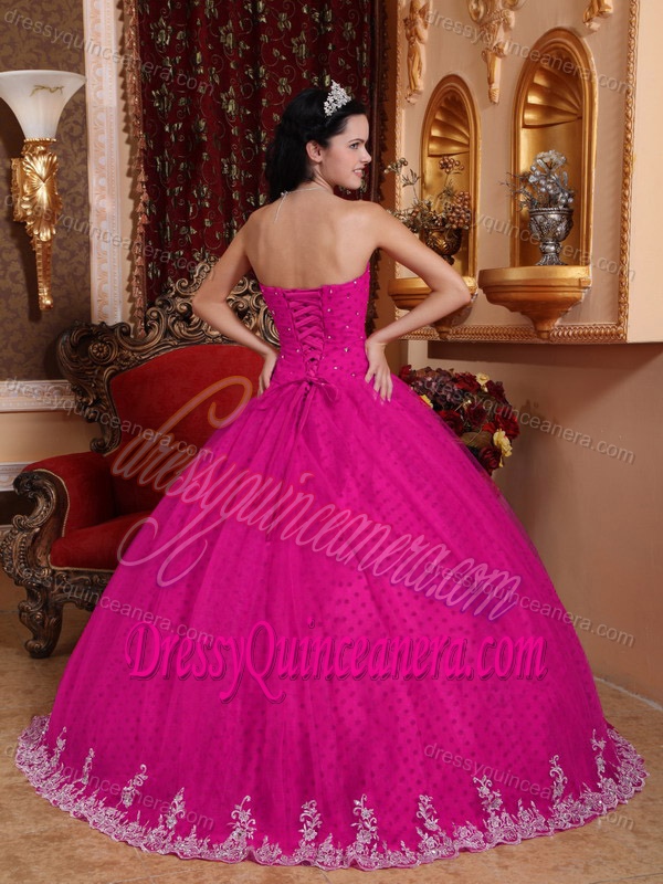 New Stylish 2013 Strapless Coral Red Sweet Sixteen Dress with White Embroidery