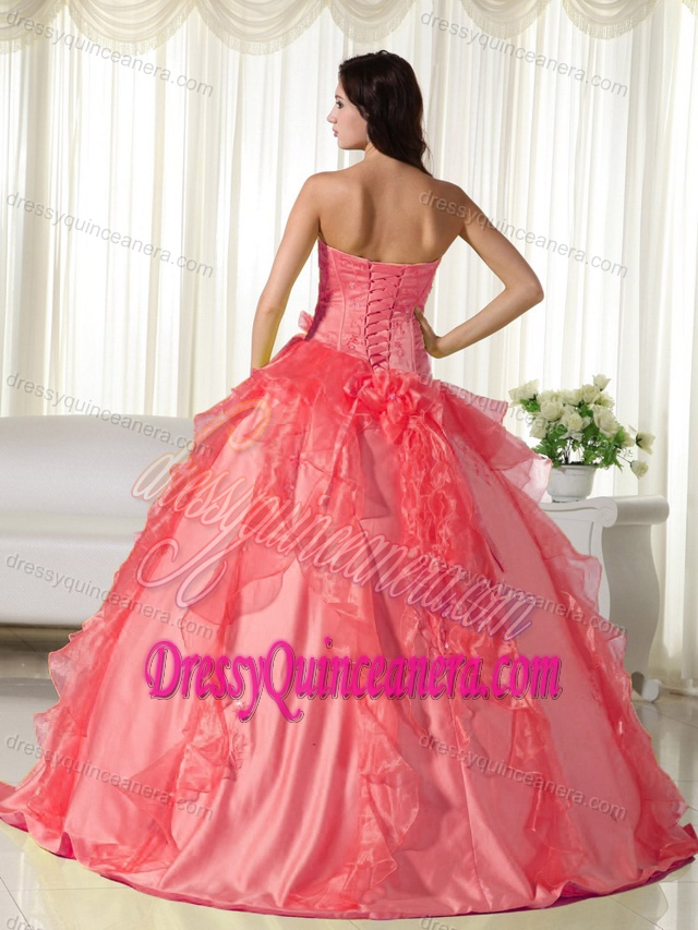 Sweetheart Hot Pink 2013 Quince Dress with Ruffles and Embroidery on Promotion