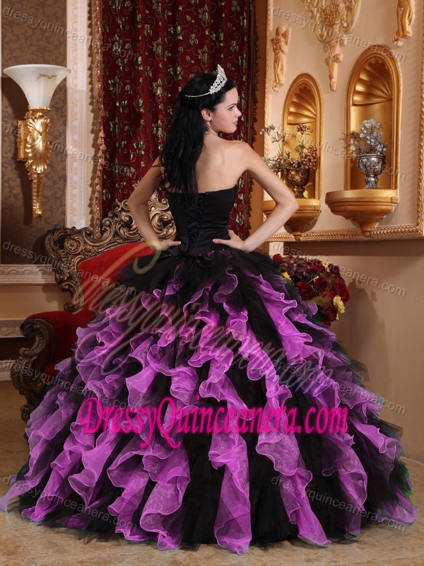 Exclusive Sweetheart Quince Dresses with Beading and Ruffles in Organza