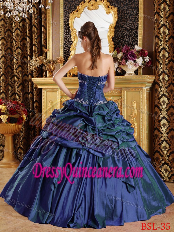 Fashionable Dark Purple Taffeta Lace-up Quinceanera Dress with Pick-ups
