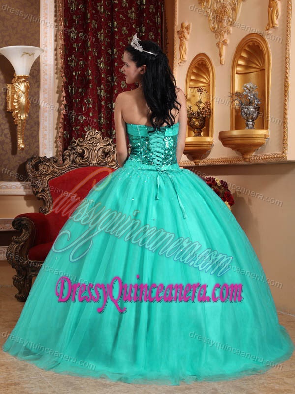 New Ball Gown Sweetheart Tulle Beaded Dress for Quinceanera in Popular